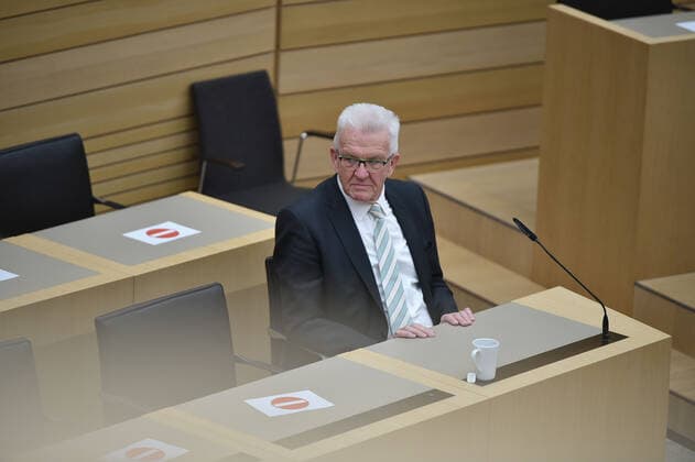 State parliament elections 2021 Baden Württemberg election event in the state parliament of Baden Württemberg in the state capital Stuttgart LPK in the plenary hall Stuttgart state parliament of Baden Württemberg Baden Württemberg Germany Copyright: xLeifxPiechowskix