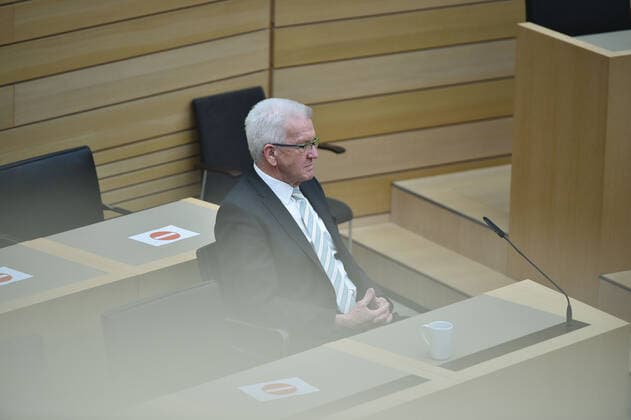 State parliament elections 2021 Baden Württemberg election event in the state parliament of Baden Württemberg in the state capital Stuttgart LPK in the plenary hall Stuttgart state parliament of Baden Württemberg Baden Württemberg Germany Copyright: xLeifxPiechowskix