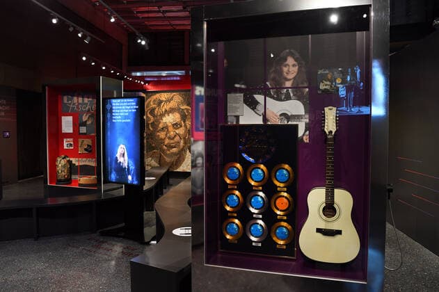 Germany, Bonn 15 03 2021 Exhibition Hits Hymns Sound of Contemporary History in the House of History Photo Germany won the Grand Prix Eurovision de la Chanson for the first time in 1982 with Ein bisschen Frieden The song by Nicole reflects the hope for peace and understanding in the context of