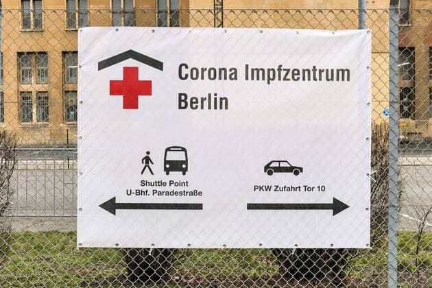 15 03 2021,Berlin,Germany,GER,Corona Vaccination Center Tempelhof Airport AstraZeneca