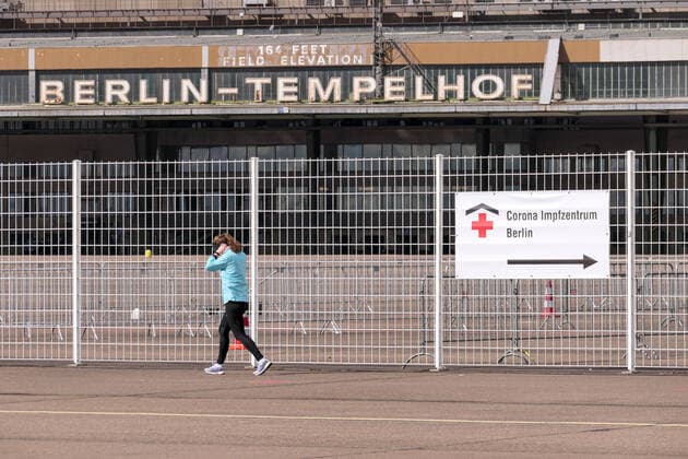 15 03 2021,Berlin,Germany,GER,Corona Vaccination Center Tempelhof Airport AstraZeneca