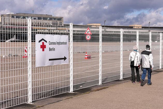 15 03 2021,Berlin,Germany,GER,Corona Vaccination Center Tempelhof Airport AstraZeneca