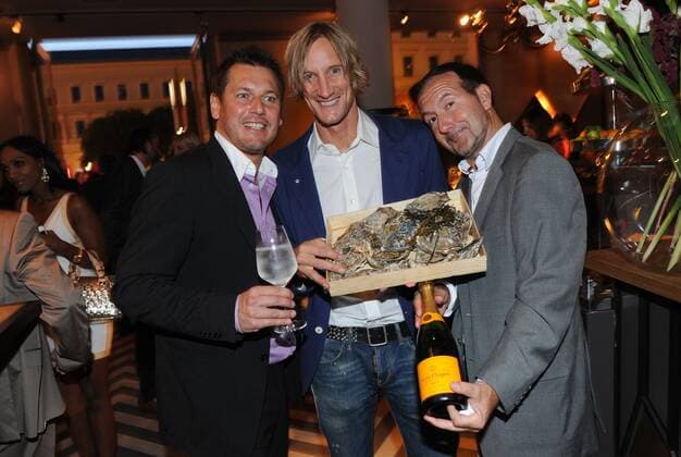 f l Andreas Haidinger, Max Braunmiller and Mathias Scheffel Host Opening Filmcasino Champagne and Seafood Bar at the Filmcasino in Munich Copyright: xEventpressxHannesxMagerstaedtx