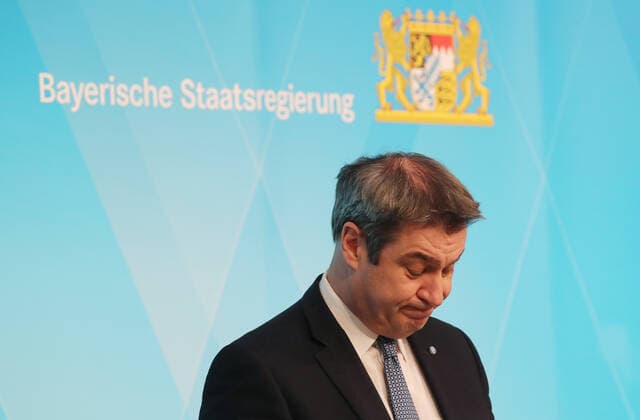 Press Conference of Minister President Dr Markus Söder, Soeder at Prinz Carl Palais Minister President Dr Markus Söder, Soeder, Munich Bavaria Germany Prinz Carl Palais