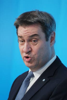 Press Conference of Minister President Dr Markus Söder, Soeder at Prinz Carl Palais Minister President Dr Markus Söder, Soeder, Munich Bavaria Germany Prinz Carl Palais