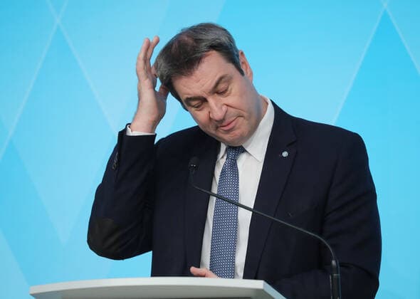 Press Conference of Minister President Dr Markus Söder, Soeder at Prinz Carl Palais Minister President Dr Markus Söder, Soeder, Munich Bavaria Germany Prinz Carl Palais