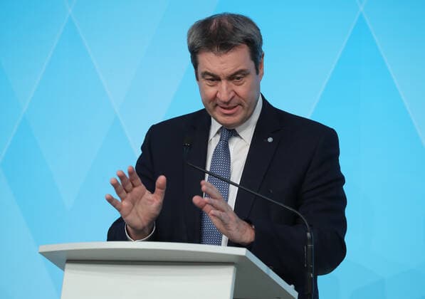 Press Conference of Minister President Dr Markus Söder, Soeder at Prinz Carl Palais Minister President Dr Markus Söder, Soeder, Munich Bavaria Germany Prinz Carl Palais