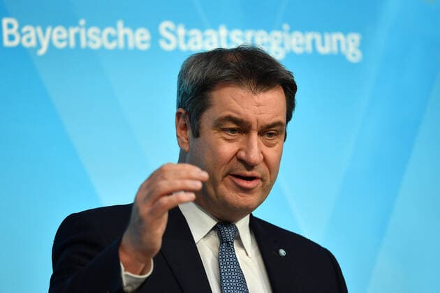 Markus SOEDER Ministerpraesident Bavaria and CSU chairman ,Gesture, single image,cropped single image,portrait,portrait press conference of the Bavarian state government after cabinet meeting on 16 03 2021 in the Prinz Carl Palais in Munich