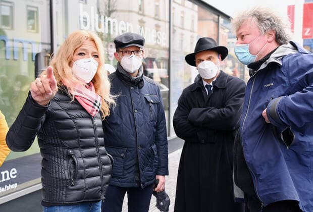 Tuebingen 16 03 2021 DRK County Chairwoman, Pandemic Commissioner and Physician Dr Lisa Federle, Dr Carsten Koehler University Hospital Tuebingen , ULMER