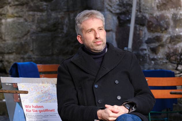 Tuebingen Boris Palmer Tuebingen becomes model city for Corona easing, 16 03 2021 Mayor Boris Palmer sits in outdoor restaurant Tuebingen, 16 03 2021 Copyright: xEibner-Pressefoto ThomasxDingesx EP_TDS