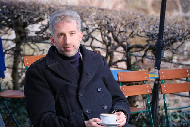 Tuebingen Boris Palmer Tuebingen becomes model city for Corona easing, 16 03 2021 Mayor Boris Palmer sits in outdoor restaurant and drinks a coffee Tuebingen, 16 03 2021 Copyright: xEibner-Pressefoto ThomasxDingesx EP_TDS