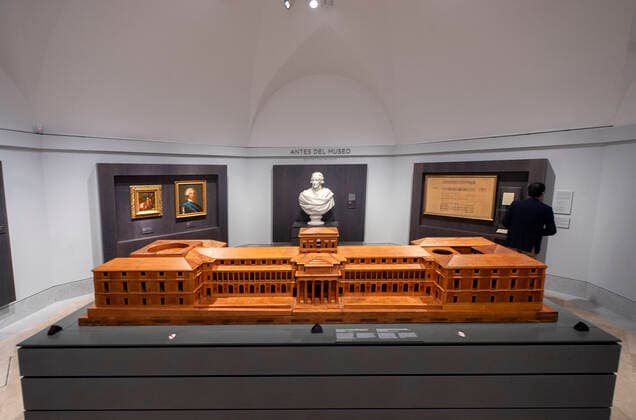 A model of the Prado Museum, in one of the rooms that the gallery has dedicated to review the history of the building, in Madrid (Spain), on March 16, 2021. This project, sponsored by Samsung, consists of the design and assembly of a permanent exhibition installation, dedicated to the history of the Museo Nacional del Prado, which is located in rooms 100, 101 and 102 of the Villanueva building (former location of the Tesoro del Delfin) to transmit to the public the basic concepts about the construction of the building, its evolution and expansion, as well as the characteristics of the exhibition facilities, as well as the characteristics of the exhibition facilities and equipment that have existed over time, as well as issues related to th Copyright: xAlbertoxOrtegax 3608647