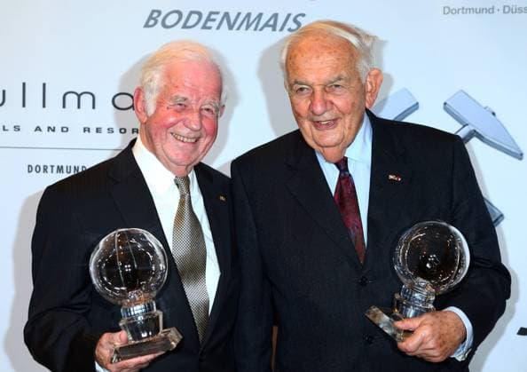 Preistraeger Europa Prof. Kurt Biedenkopf unf Prof. Alfred Grosser bei der Verleihung des - Steiger Award 2013 - im Dortmunder U in Dortmund *** Prize winner Europe Prof Kurt Biedenkopf and Prof Alfred Grosser at the presentation of the Steiger Award 2013 in the Dortmunder U in Dortmund Copyright: xEventpressxHerrmannx