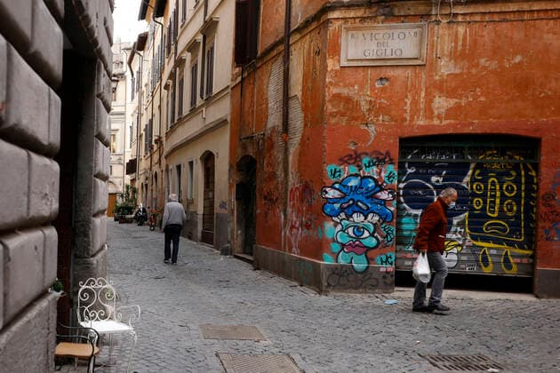 Rome, 17 March 2021. Empty streets and squares during the lockdown to combat the Covid-19 epidemic. In the photo Field of flowers Editorial Usage Only  Copyright: xVincenzoxLivierix xIPAx