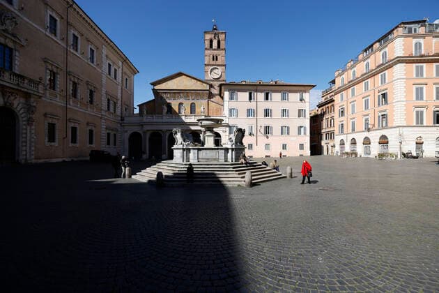 Rome, 17 March 2021. Empty streets and squares during the lockdown to combat the Covid-19 epidemic. In the photo Trastevere Editorial Usage Only  Copyright: xVincenzoxLivierix xIPAx