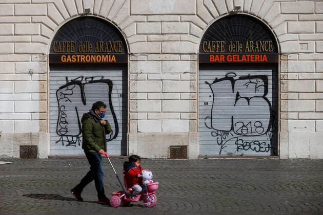 Rome, 17 March 2021. Empty streets and squares during the lockdown to combat the Covid-19 epidemic. In the photo Trastevere Editorial Usage Only  Copyright: xVincenzoxLivierix xIPAx