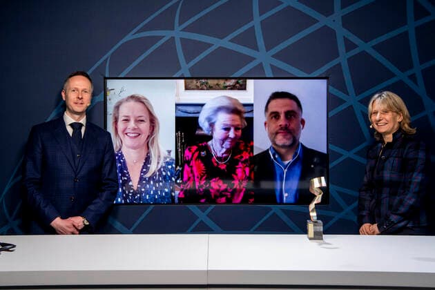 17-03-2021 Award Princess Beatrix and Princess Mabel during the virtual presention of the 7th Prince Friso Engineering Award. Engineers who distinguish themselves in expertise, innovative capacity, social impact and entrepreneurship are eligible for the annual Prince Friso Engineering Award. Â  Copyright: xPPEx
