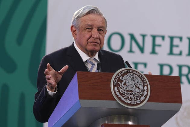 Mexico’s President Andres Manuel Lopez Obrador During A Press Conference MEXICO CITY, MEXICO - MARCH 17: Mexico’s president Andres Manuel Lopez Obrador, gestures during his daily morning briefing, to speak about apply Covid-19 vaccine to elderly in Mexico, at National Palace. on March 17, 2021 in Mexico City, Mexico. Copyright: xIsmaelxRosasx EYEPIXGROUP_IR_17032021_4989