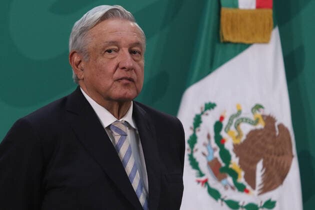 Mexico™s President Andres Manuel Lopez Obrador During A Press Conference MEXICO CITY, MEXICO - MARCH 17: Mexico™s president Andres Manuel Lopez Obrador, gestures during his daily morning briefing, to speak about apply Covid-19 vaccine to elderly in Mexico, at National Palace. on March 17, 2021 in Mexico City, Mexico. Copyright: xIsmaelxRosasx EYEPIXGROUP_IR_17032021_4995