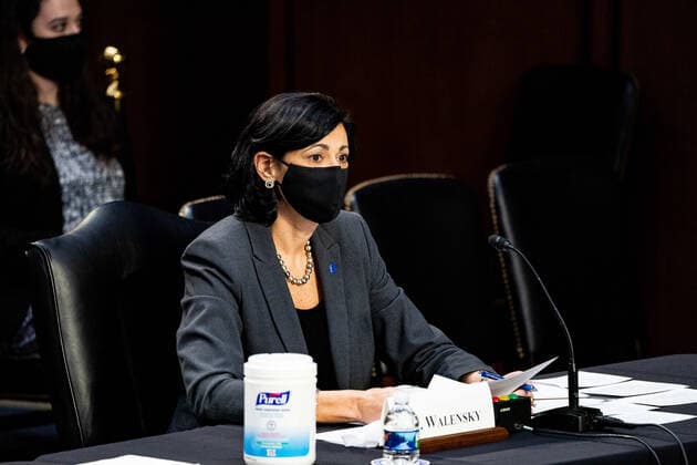 Coronavirus in den USA, Senatsanhörung in Washington Dr. Rochelle Walensky, Director for Centers for Disease Control and Prevention, listens at a hearing with the Senate Committee on Health, Education, Labor, and Pensions on the Covid-19 response on Capitol Hill in Washington March 18th, 2021. Pool  WAX20210318909 AnnaxMoneymaker