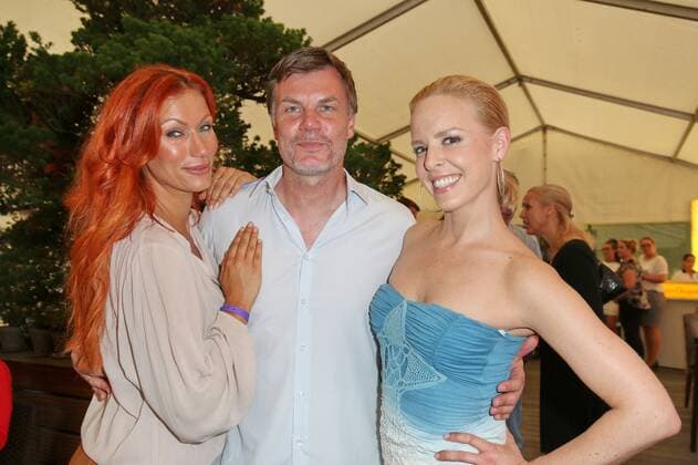 Isabel Edvardsson, Yasmina Filali und Thomas Helmer, Sommerparty Inselfieber Sylt im Aspria Uhlenhorst, Hamburg, 04.07.2015 *** Isabel Edvardsson, Yasmina Filali and Thomas Helmer, Summer Party Island Fever Sylt at Aspria Uhlenhorst, Hamburg, 04 07 2015 Copyright: xEventpressxMPx