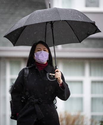 March 19, 2021, Vancouver, BC, Canada: Meng Wanzhou, chief financial officer of Huawei, leaves her home to attend a hearing at B.C. Supreme Court, in Vancouver, B.C., Friday, March 19, 2021. Vancouver Canada  - ZUMAc35_ 20210319_zaf_c35_026 Copyright: xDarrylxDyckx