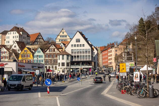 Tuebingen themed pictures Tuebingen in time of corona pandemic, themed pictures Tuebingen in time of corona pandemic, Neckarbruecke, 20 03 2021, Copyright: xEIBNER DROFITSCHx EP_ddh