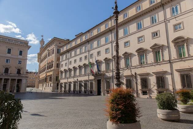 March 20, 2021, Rome, Bogota, Italy: Palazzo Chigi. Rome is living the first week of another lockdown related to Covid19. Tight measures should stay in place at least till Easter. Rome Italy - ZUMAm174 20210320_zip_m174_006 Copyright: xFrancescoxMoltenix