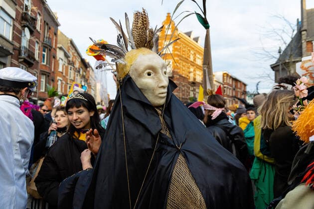 March 20, 2021, Brussels, Belgium: wild carnival and dance without masks in brussels for culture Brussels Belgium - ZUMAb331 20210320_zaf_b331_084 Copyright: xArnaudxBrianx