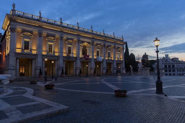 Coronavirus in Italien, Lockdown in Rom March 21, 2021, Rome, Italy, Colombia: The Campidoglio as seen at sunset.Rome is living the end of the first week of another lockdown related to Covid19. Tight measures should stay in place at least till Easter. Rome Colombia - ZUMAm174 20210321_zip_m174_002 Copyright: xFrancescoxMoltenix