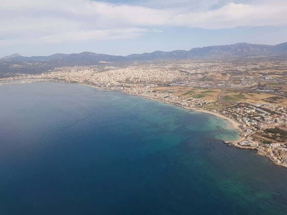 Theme photo travel, Corona, Majorca, 22 03 2021 Aerial view of the coast of Palma from the plane, theme photo travel, Corona, Majorca Copyright: xAugstx xEibner-Pressefotox EP_jat