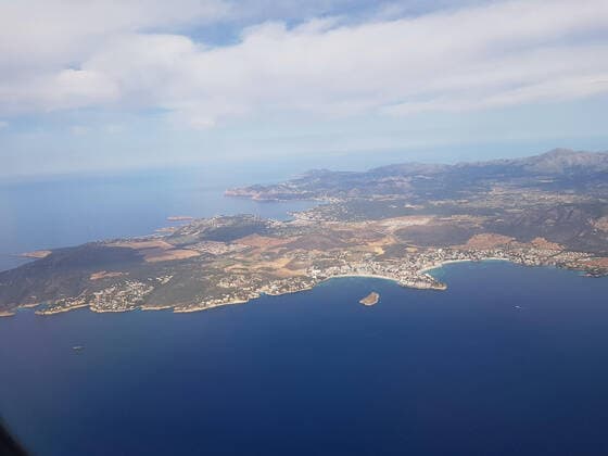 Theme photo travel, Corona, Majorca, 22 03 2021 Aerial view of the coast of Palma from the plane, theme photo travel, Corona, Majorca Copyright: xAugstx xEibner-Pressefotox EP_jat