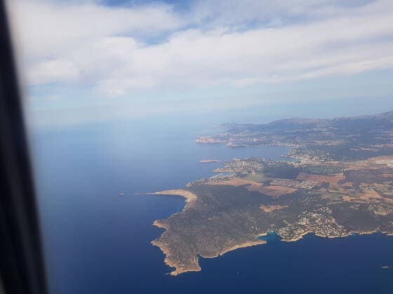 Theme photo travel, Corona, Majorca, 22 03 2021 Aerial view of the coast of Palma from the plane, theme photo travel, Corona, Majorca Copyright: xAugstx xEibner-Pressefotox EP_jat