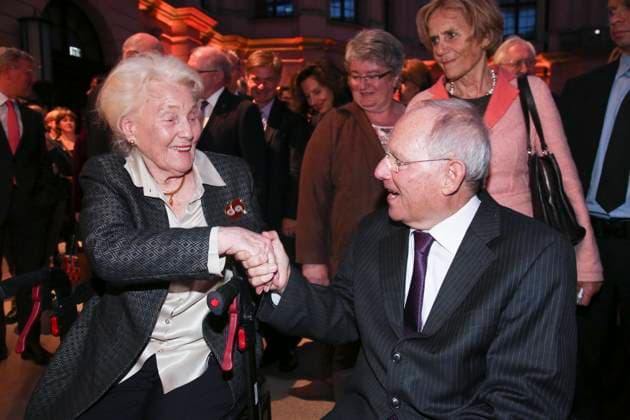 Elisabeth Werhahn, Tochter Konrad Adenauer und Wolfgang Schaeuble beim Festakt und Ausstellungseroeffnung Wir waehlen die Freiheit zum 50. Todestag von Konrad Adenauer, veranstaltet durch die Konrad Adenauer Stiftung im Deutsch-Historischen Museum. *** Elisabeth Werhahn, daughter of Konrad Adenauer and Wolfgang Schaeuble at the ceremony and opening of the exhibition We choose freedom on the 50th anniversary of Konrad Adenauers death, organized by the Konrad Adenauer Foundation in the German Historical Museum. Copyright: xEventpressxRekdalx