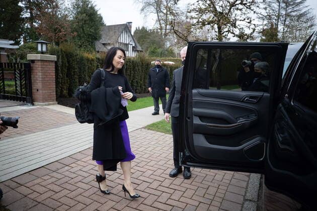 March 23, 2021, Vancouver, BC, Canada: Meng Wanzhou, chief financial officer of Huawei, leaves her home to attend a hearing at B.C. Supreme Court in Vancouver on Tuesday, March 23, 2021. Vancouver Canada  - ZUMAc35_ 20210323_zaf_c35_016 Copyright: xDarrylxDyckx