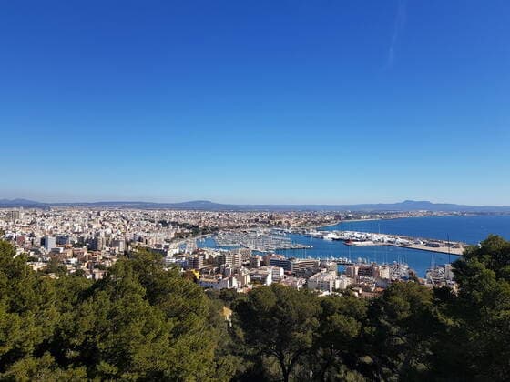 Theme photo travel, Corona, Majorca, 23 03 2021 View over Palma de Majorca and its impressive harbour, Theme photo travel, Corona, Majorca Copyright: xAugstx xEibner-Pressefotox EP_jat