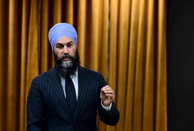 March 23, 2021, Ottawa, on, Canada: NDP Leader Jagmeet Singh rises during question period in the House of Commons on Parliament Hill in Ottawa on Tuesday, March 23, 2021. Ottawa Canada  - ZUMAc35_ 20210323_zaf_c35_039 Copyright: xSeanxKilpatrickx