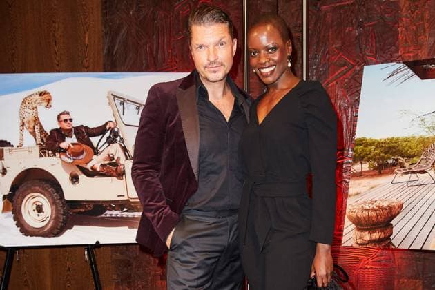 Hardy Krüger jr. und Florence Kasumba bei der Vernissage des Lambertz Fine Arts Kalenders 2020 in der Südafrikanischen Botschaft in Berlin. *** Hardy Krüger jr and Florence Kasumba at the vernissage of the Lambertz Fine Arts Calendar 2020 at the South African Embassy in Berlin Copyright: xEventpressxGolejewskix