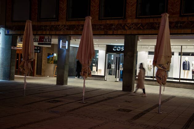 Coronavirus in Munich scenes in the evening, The Munich city center and pedestrian zone is almost empty at the night of March 24 2021 Munich Bavaria Germany