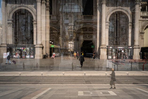 Milan - Covid-19 - Red zone confirmed in Lombardy. the half-empty city center. Editorial Usage Only  Copyright: xSTEFANOxDExGRANDISx xIPAx