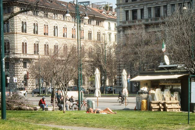 Milan - Covid-19 - Red zone confirmed in Lombardy. the half-empty city center. Editorial Usage Only  Copyright: xSTEFANOxDExGRANDISx xIPAx