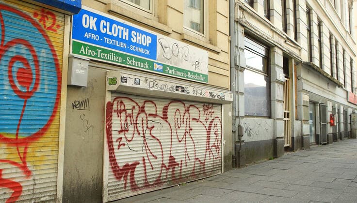 Shops closed due to lockdown in Hamburg St Georg St Georg Hamburg