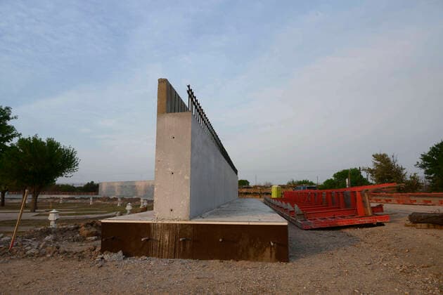 March 26, 2021, Granejo, Texas, USA: Machinery and construction material including rebar sit idle and untouched yards from the Rio Grande River south of Mission where a section of the U.S.-Mexico border wall sits incomplete. This section would isolate the Chimney s RV Park and historical La Lomita Chapel on the Mexican side of the wall. Granejo USA - ZUMAd150 20210326_znp_d150_058 Copyright: xBobxDaemmrichx