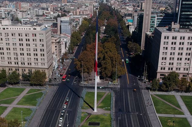 Santiago, March 27, 2021 General view of Alameda avenia during the total quarantine in the metropolitan region by covid 19 Dragomir Yankovic Aton Chile, Santiago Chile Aton 497661  Copyright: DRAGOMIRxYANKOVIC ATONxCHILE