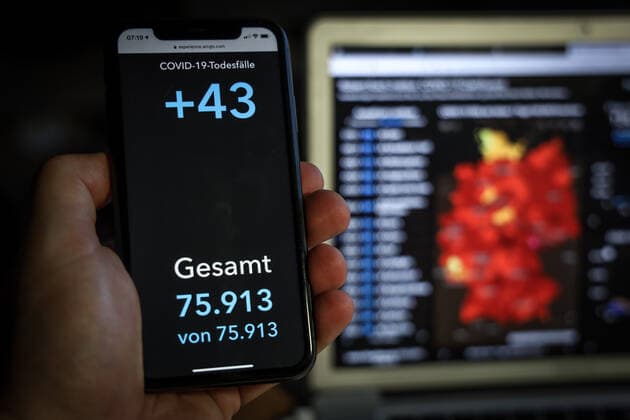 Coronavirus in Germany Covid 19 Robert Koch Institute Dashboard 29 03 2021 Robert Koch Institute COVID 19 deaths 75 913 increase by 43 from previous day