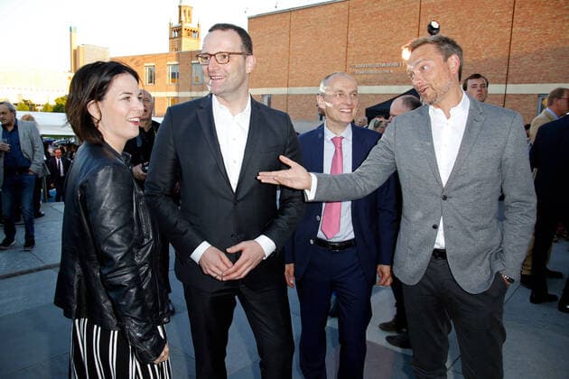 Annalena Baerbock, Jens Spahn, Wolfgang Krach and Christian Lindner at the Night of the Su ddeutsche Zeitung at the Kulturforum in Berlin Copyright: xEventpressxGolejewskix