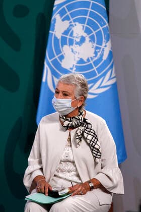 Generation Equality Forum in Mexico City MEXICO CITY, MEXICO, MARCH 29: Mexico s Secretary of the Interior, Olga Sanchez Cordero, speaks during a press conference as part of the inauguration of the Equality Generation Forum at National Palaceon March 29, 2021 in Mexico City, Mexico. Copyright: xLuisxBarronx EYEPIXGROUP_LB_29032021_5589