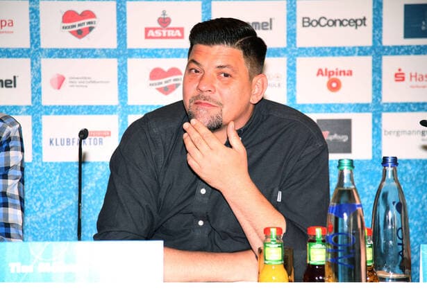 Tim Maelzer, KICKEN MIT HERZ press conference on the occasion of the event taking place on 25 August at the Side Hotel Hamburg Copyright: xEventpressxxrhx