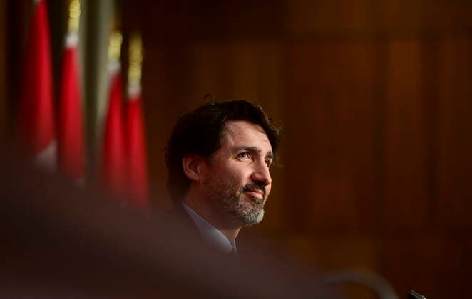 March 30, 2021, Ottawa, on, Canada: Prime Minister Justin Trudeau holds a press conference during the COVID-19 pandemic in Ottawa on Tuesday, March 30, 2021. Ottawa Canada  - ZUMAc35_ 20210330_zaf_c35_035 Copyright: xSeanxKilpatrickx
