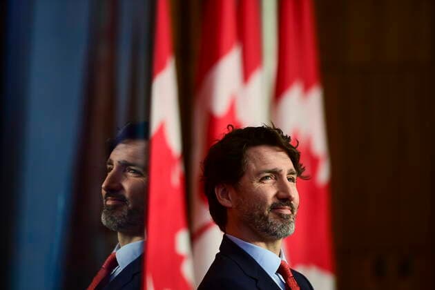 March 30, 2021, Ottawa, on, Canada: Prime Minister Justin Trudeau holds a press conference during the COVID-19 pandemic in Ottawa on Tuesday, March 30, 2021. Ottawa Canada  - ZUMAc35_ 20210330_zaf_c35_038 Copyright: xSeanxKilpatrickx